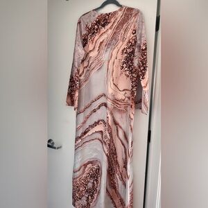 Elegant Marble Print Kaftan